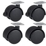 2 Inch Caster Wheel With Brakes Swiveling Top Plate