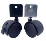 • Black Plastic 2 inch Plate Casters wheel with Brakes